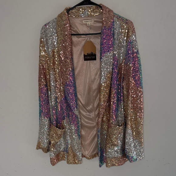Main Strip Jackets & Blazers - New Main Strip Multicolor Sequin Blazer small